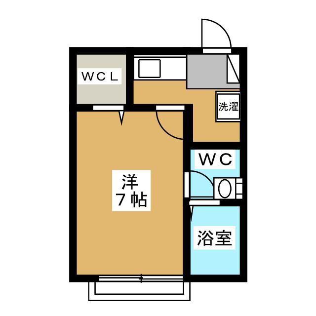 パナハイツ伊藤(1K/2階)の間取り写真