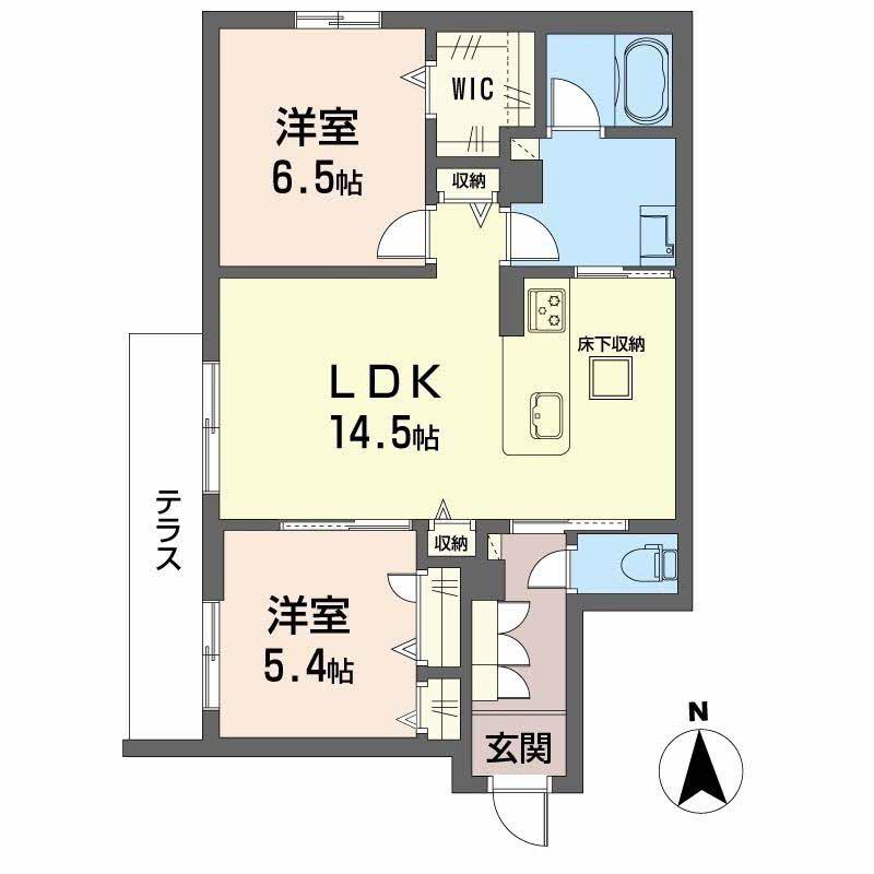 シャーメゾンラフォレ(2LDK/1階)の間取り写真