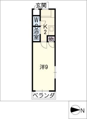 ENGLISH ROSE(1K/2階)の間取り写真