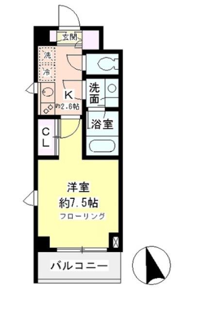 コンフォート学芸大学(1K/5階)の間取り写真