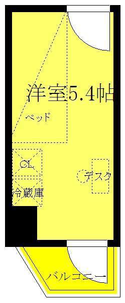 APARTMENTS金子屋(ワンルーム/7階)の間取り写真