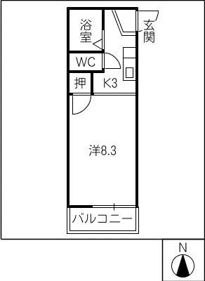IS VILLA(1K/2階)の間取り写真