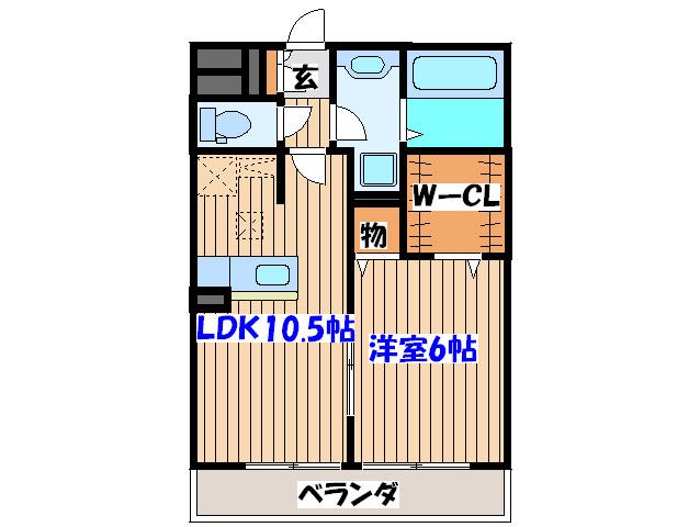DROOM八乙女中央 B棟(1LDK/1階)の間取り写真