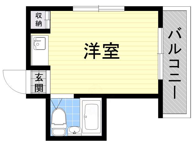 プレアール山之内Ⅱ(ワンルーム/3階)の間取り写真