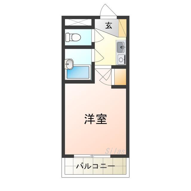 シャルマンフジ堺東壱番館(1K/3階)の間取り写真