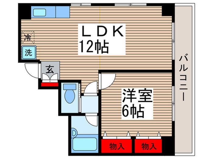 グランデ1(1LDK/2階)の間取り写真