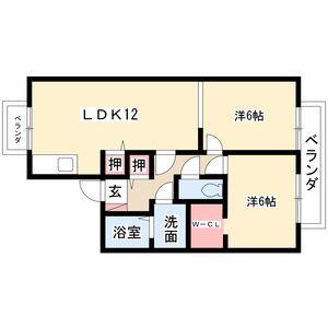 カーサ・ボナール(2LDK/2階)の間取り写真