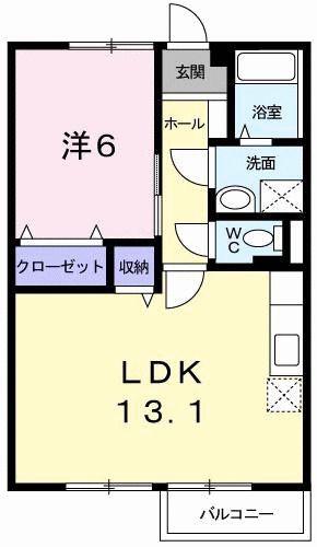 ファミールM A(1LDK/2階)の間取り写真