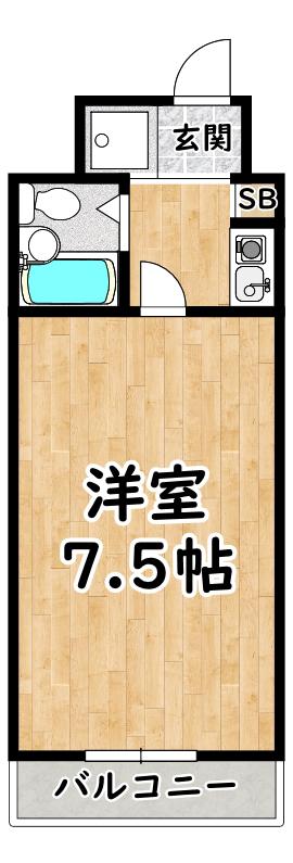 メイウール姫里(1K/4階)の間取り写真