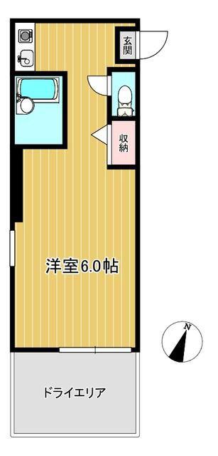 ブライトン下北沢(ワンルーム/1階)の間取り写真