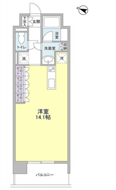 コンフォリア西麻布(ワンルーム/6階)の間取り写真