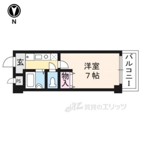 ツインズスクエアウエスト(1K/2階)の間取り写真