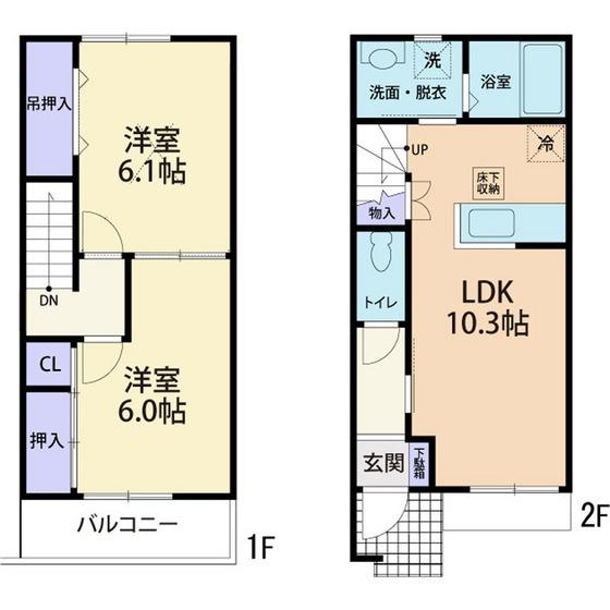 オーク フォレスト(2LDK/1階)の間取り写真