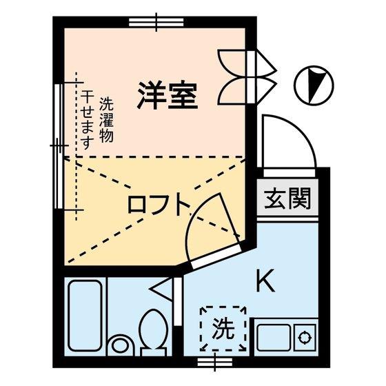 シャンテ エスポワール(1K/1階)の間取り写真