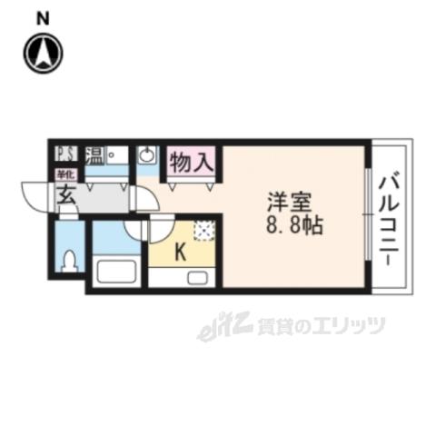 ラモーダ堀川(1K/2階)の間取り写真