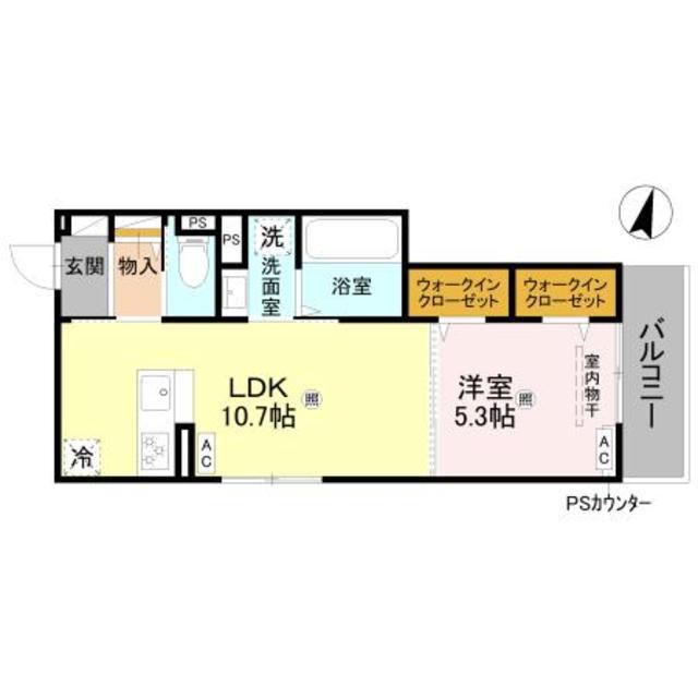 D-ROOM佐太中町(1LDK/2階)の間取り写真