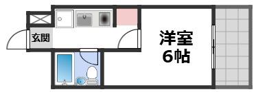 ライフコート清水谷(1K/5階)の間取り写真
