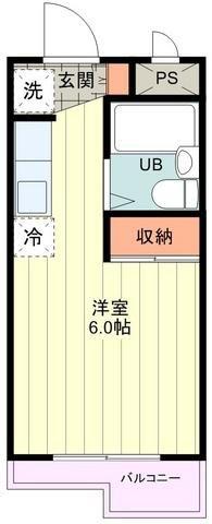 サンライズ国立(ワンルーム/1階)の間取り写真