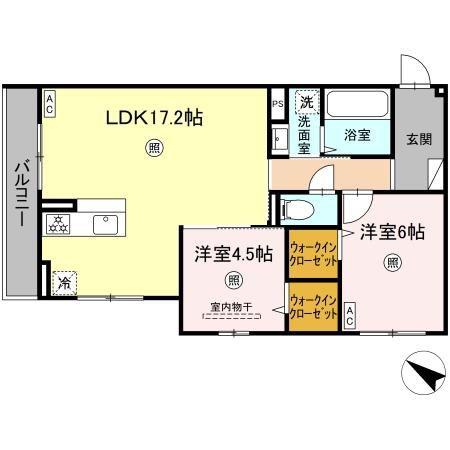 D-ROOM羽屋(2LDK/3階)の間取り写真