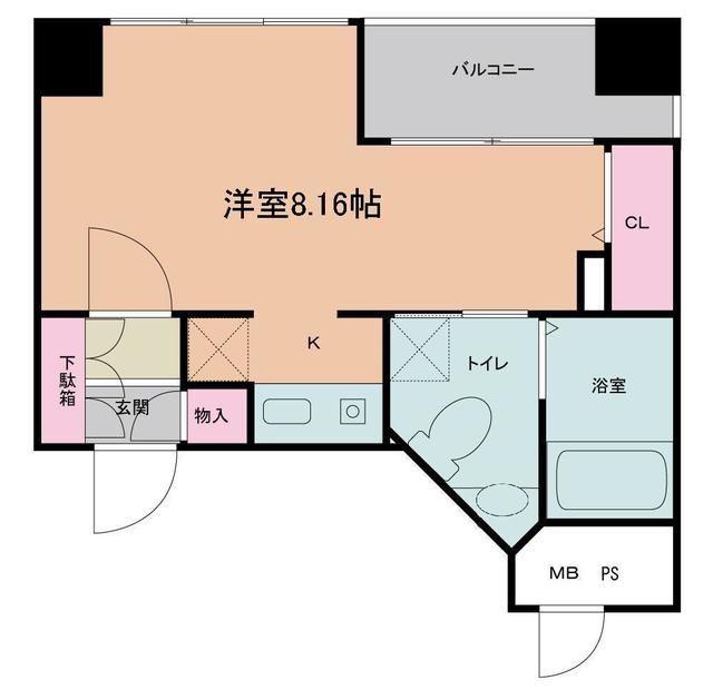 SOLATIOソラティオ(1K/2階)の間取り写真