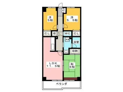 カーサエストゥペンダ(3LDK/1階)の間取り写真