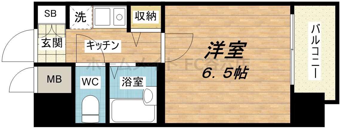 ディナスティ清水谷(1K/3階)の間取り写真