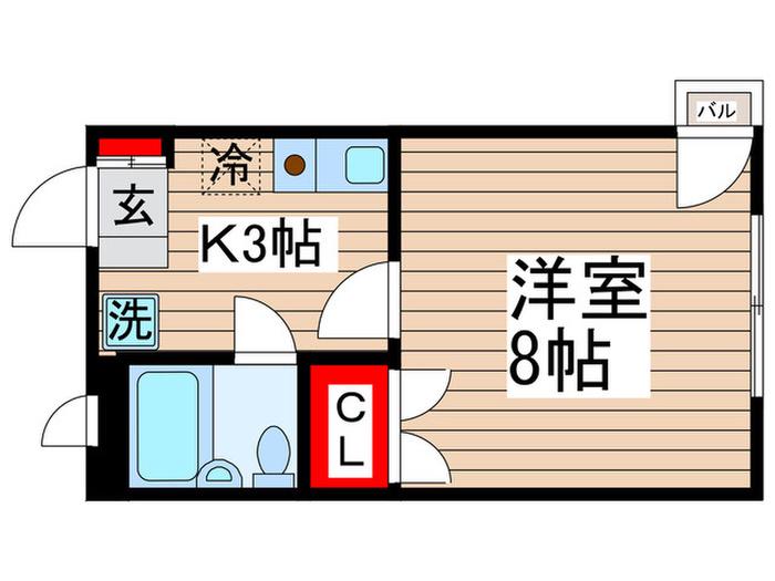ホワイトヴィレッジ(1K/2階)の間取り写真
