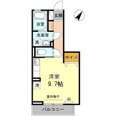 フェリシダーデ(ワンルーム/2階)の間取り写真