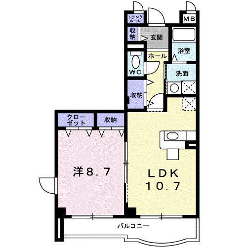シャンポール・A(1LDK/2階)の間取り写真
