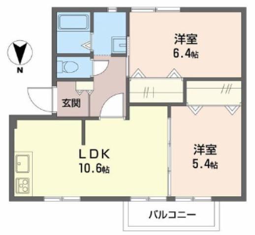 エクセル青垣C棟(2LDK/1階)の間取り写真