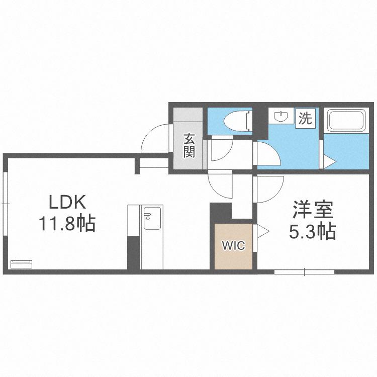 グレース ノース38(1LDK/2階)の間取り写真