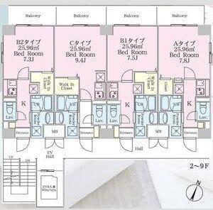 REXIA SHIN UMEDA DUO(1K/3階)の間取り写真