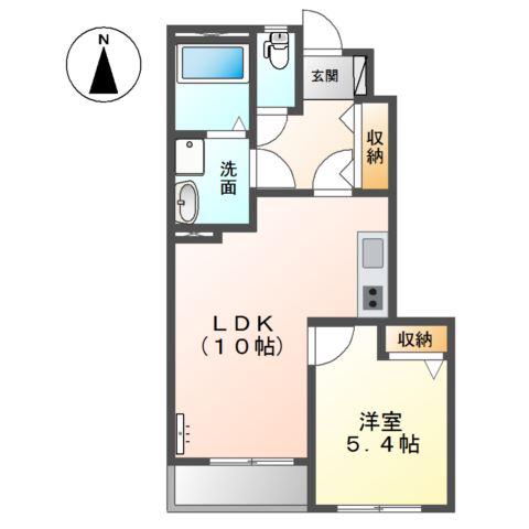 グレイシス堀越(1LDK/1階)の間取り写真