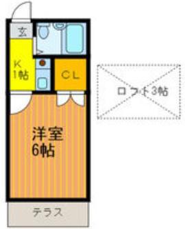 アイリス野崎(1K/1階)の間取り写真