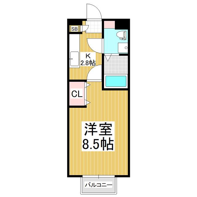 ハイツたんぽぽ(1K/2階)の間取り写真