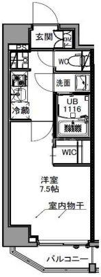 S-RESIDENCE王子イースト(1K/2階)の間取り写真