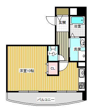 R1・N(ワンルーム/6階)の間取り写真
