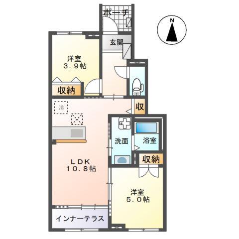 アップヒルズ・希II(2LDK/1階)の間取り写真