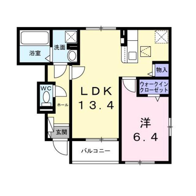 メゾン ヒヨリ(1LDK/1階)の間取り写真