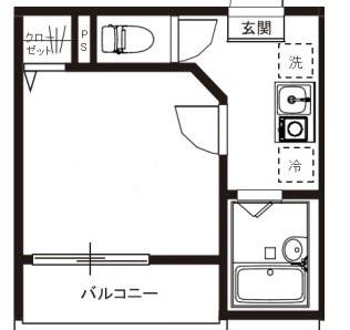 メルディア南千住6丁目VIII(1K/1階)の間取り写真