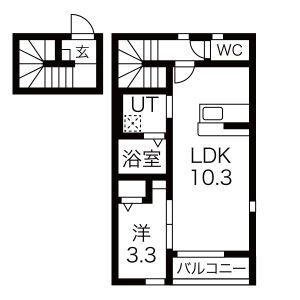 FORET LUMIERE(1LDK/2階)の間取り写真
