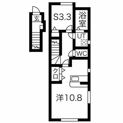 グラース(1LDK/2階)の間取り写真