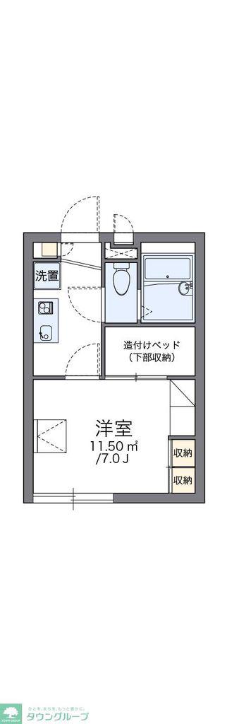 レオパレスフロンティア(1K/1階)の間取り写真