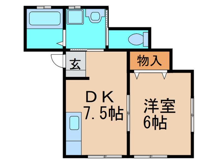 ライヴリー高須(1DK/1階)の間取り写真