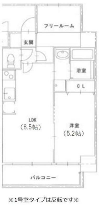 S-FORT福島LALUNA(1SLDK/5階)の間取り写真