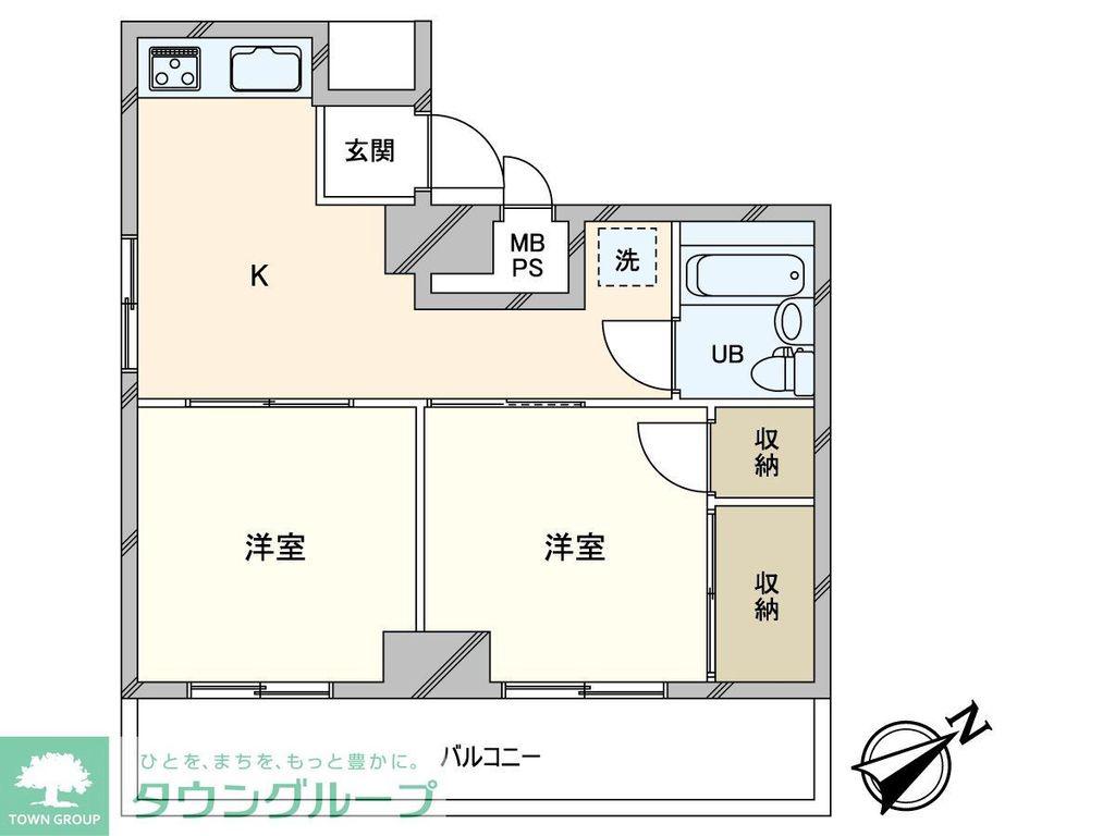 ライオンズマンション西新宿第7(2K/3階)の間取り写真