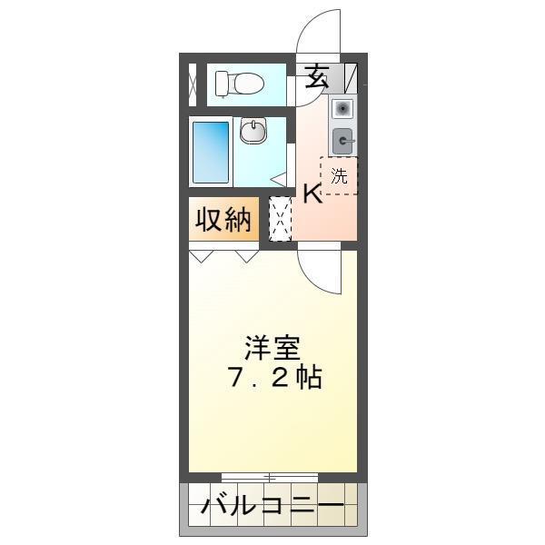 グリーンハウス(1K/2階)の間取り写真