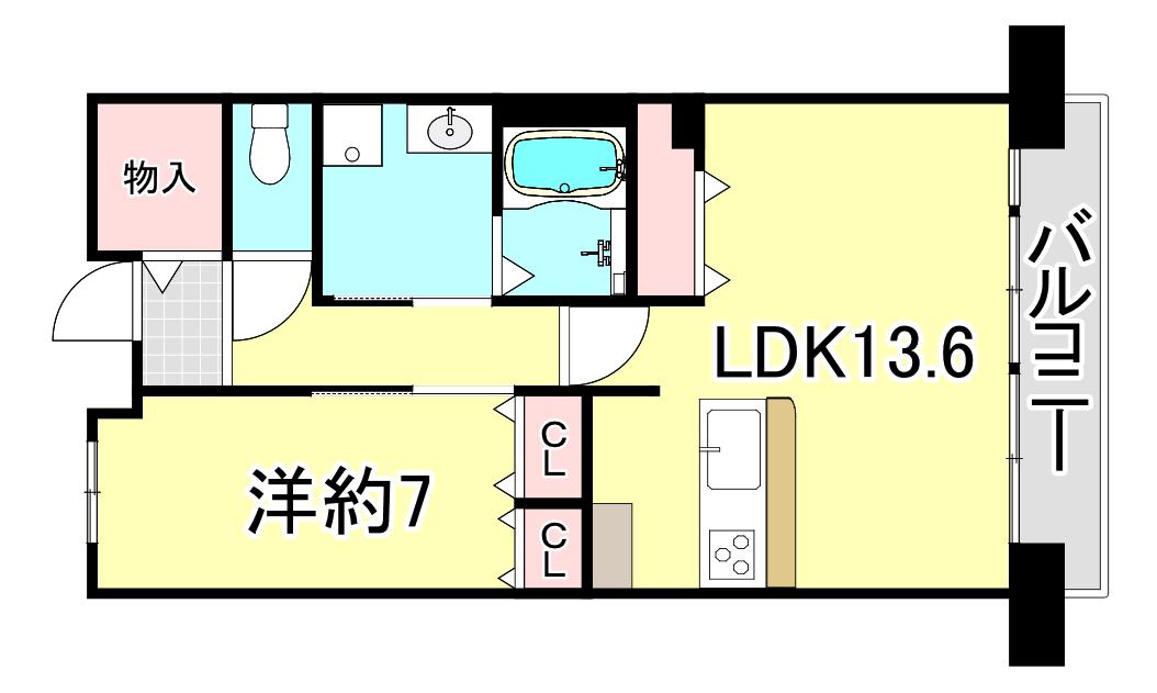 UR 浜甲子園さくら街15(1LDK/10階)の間取り写真