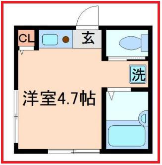 マイネブルク(ワンルーム/2階)の間取り写真