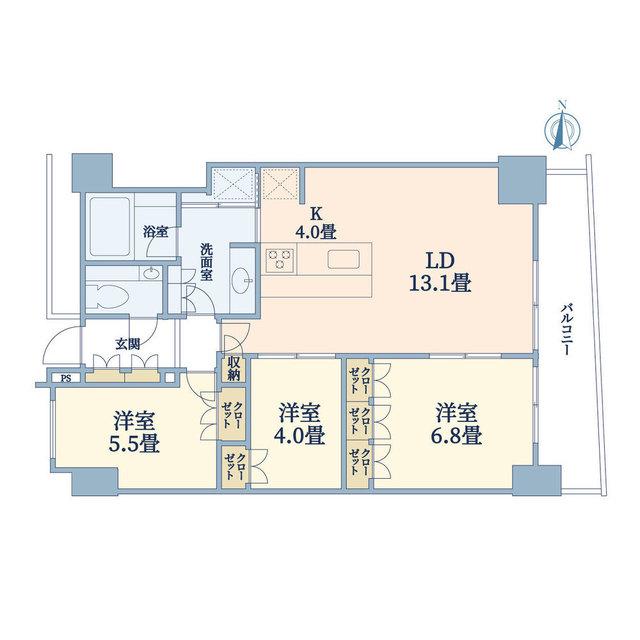 M.M.TOWERS FORESIS L(3LDK/12階)の間取り写真
